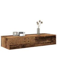 Étagère murale avec tiroirs vieux bois bois d'ingénierie | Mobilier & Déco