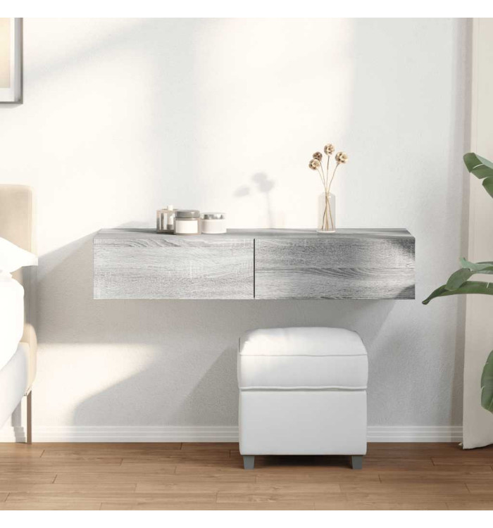 Étagère murale avec tiroirs sonoma gris bois d'ingénierie | Mobilier & Déco