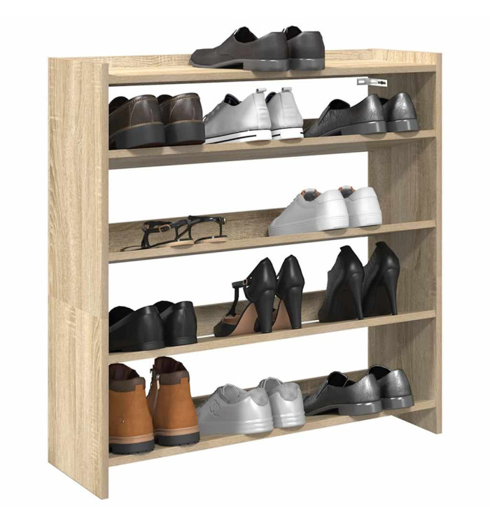 Étagère à chaussures chêne sonoma 80x25x81 cm bois ingénierie | Mobilier & Déco