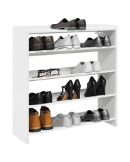 Étagère à chaussures blanc 80x25x81 cm bois d'ingénierie | Mobilier & Déco