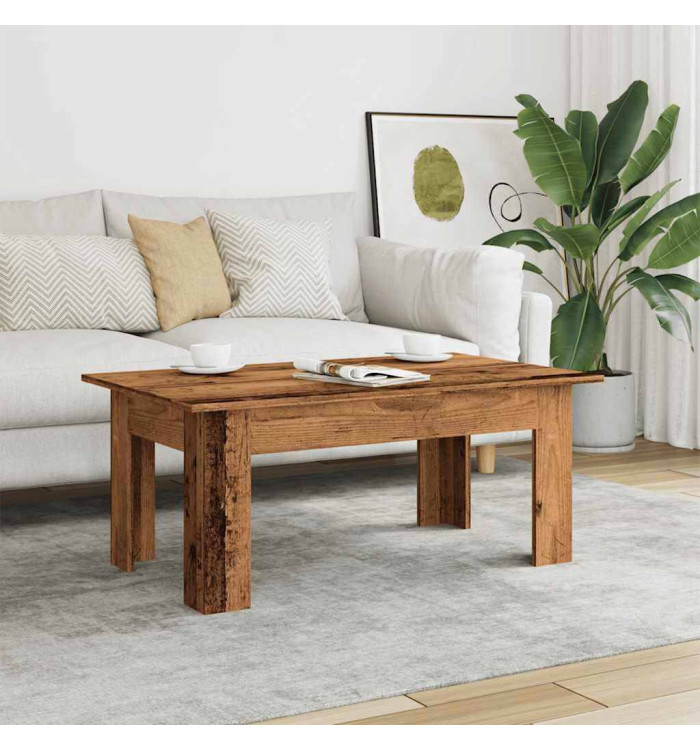 Table basse vieux bois 100x60x42 cm bois d'ingénierie | Mobilier & Déco