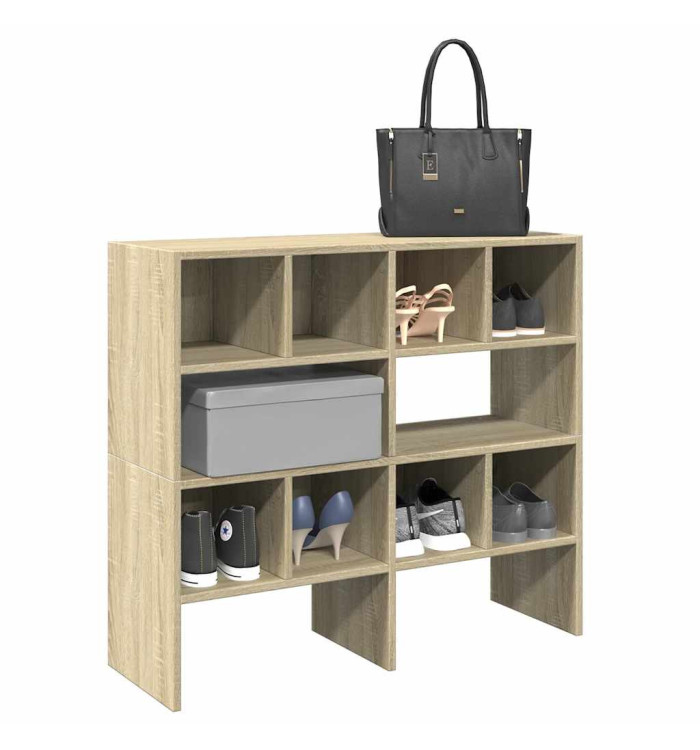 Étagères à chaussures 2 pcs empilable chêne sonoma 89,5x30x40cm | Mobilier & Déco
