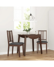 Chaises à manger coussins 2 pcs marron bois massif caoutchouc | Mobilier & Déco