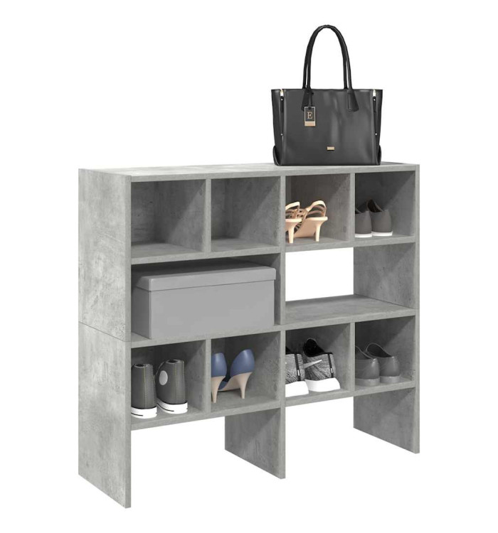 Étagères à chaussures 2 pcs empilable gris béton 89,5x30x40 cm | Mobilier & Déco