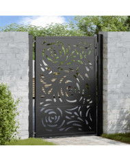 Portail de jardin noir 105x130 cm acier conception de flamme | Mobilier & Déco