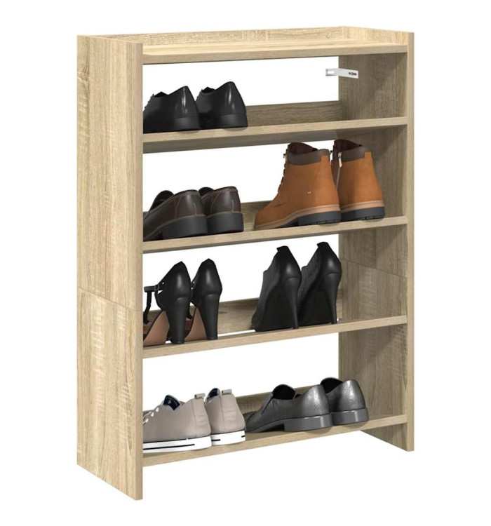 Étagère à chaussures chêne sonoma 60x25x81 cm bois d'ingénierie | Mobilier & Déco
