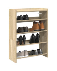 Étagère à chaussures chêne sonoma 60x25x81 cm bois d'ingénierie | Mobilier & Déco