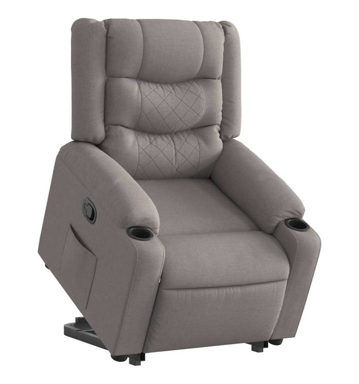Fauteuil inclinable taupe tissu | Mobilier & Déco
