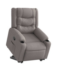 Fauteuil inclinable taupe tissu | Mobilier & Déco
