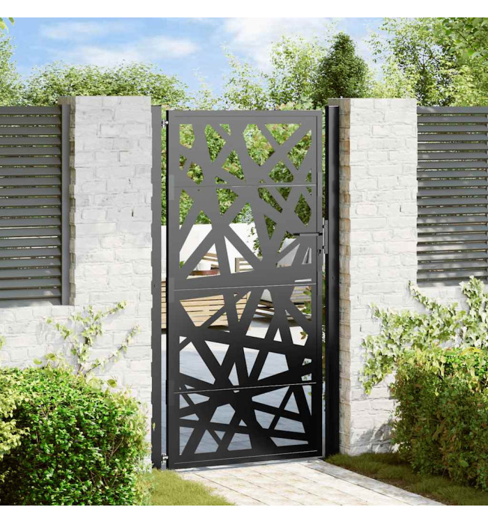 Portail de jardin noir 105x180 cm acier conception de lumière | Mobilier & Déco