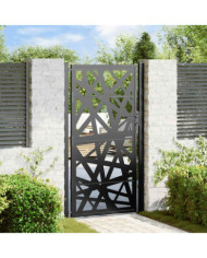 Portail de jardin noir 105x180 cm acier conception de lumière | Mobilier & Déco
