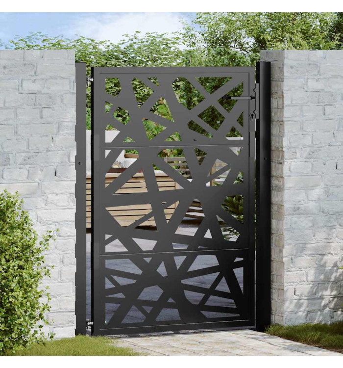 Portail de jardin noir 105x130 cm acier conception de lumière | Mobilier & Déco