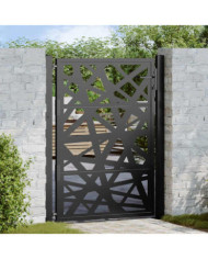 Portail de jardin noir 105x130 cm acier conception de lumière | Mobilier & Déco