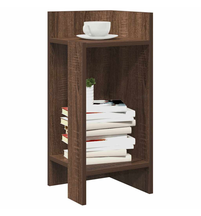 Tables d'appoint 2 pcs avec étagère chêne marron 25,5x27x60 cm | Mobilier & Déco