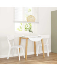 Chaises à manger 2 pcs blanc bois massif caoutchouc | Mobilier & Déco