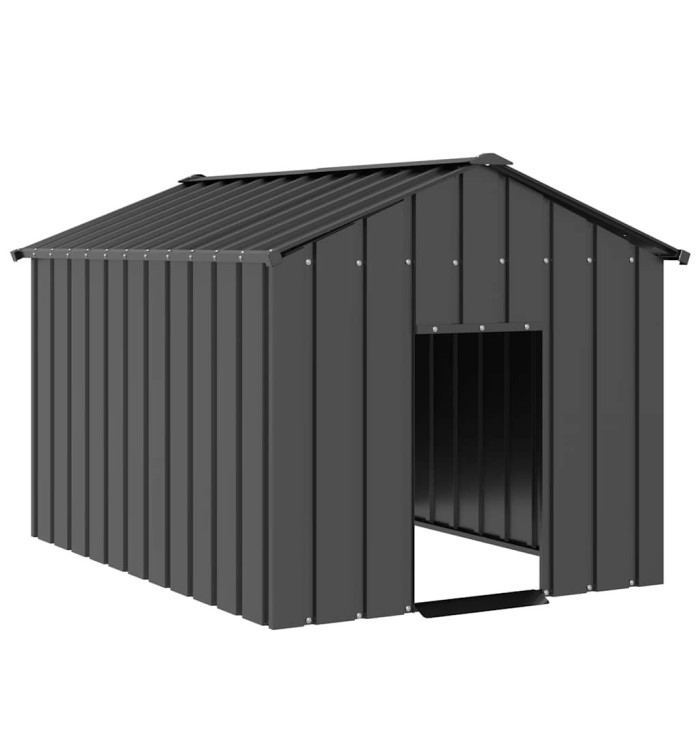 Niche pour chien avec toit noir 113x153x101 cm acier galvanisé | Mobilier & Déco