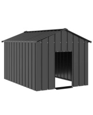Niche pour chien avec toit noir 113x153x101 cm acier galvanisé | Mobilier & Déco