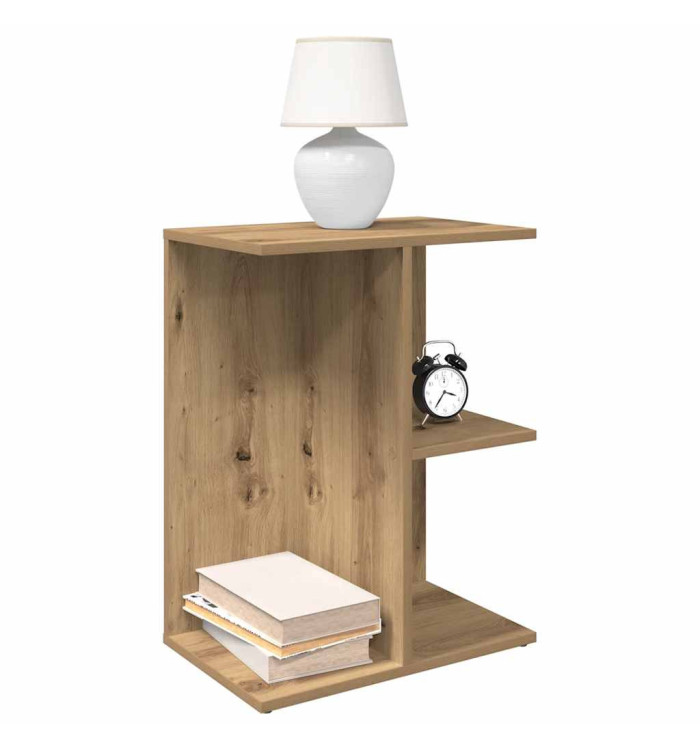 Table de chevet chêne artisanal 46,5x29x61 cm bois d'ingénierie | Mobilier & Déco