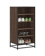 Étagère à chaussures chêne marron 48x38x97,5 cm bois ingénierie | Mobilier & Déco