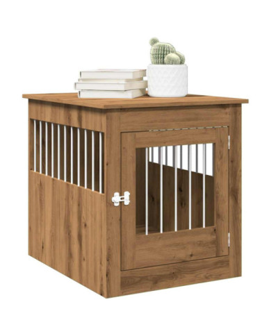 Meuble de cage pour chiens chêne artisanal 64,5x80x71 cm | Mobilier & Déco