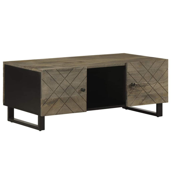 Table basse noir 100x54x40 cm bois massif de manguier | Mobilier & Déco
