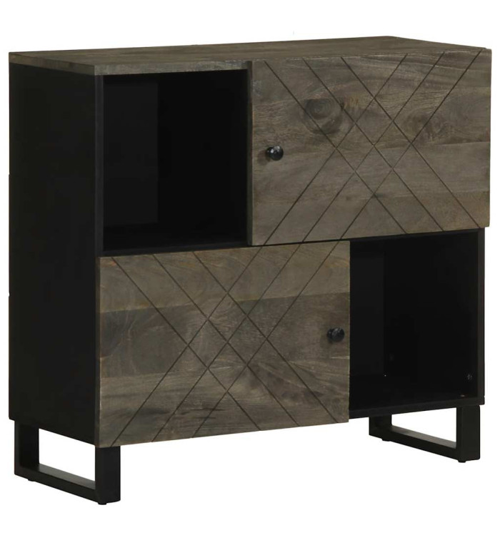 Buffet noir 80x33x75 cm bois massif de manguier | Mobilier & Déco