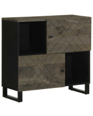 Buffet noir 80x33x75 cm bois massif de manguier | Mobilier & Déco