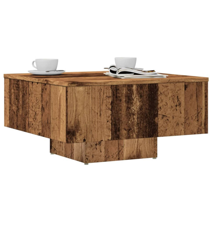Table basse vieux bois 60x60x31,5 cm bois d'ingénierie | Mobilier & Déco