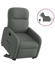 Fauteuil inclinable électrique gris foncé tissu | Mobilier & Déco