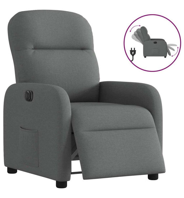 Fauteuil inclinable électrique Gris foncé Tissu | Mobilier & Déco