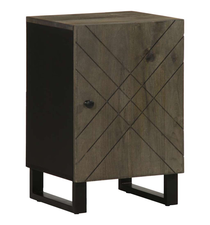 Armoire de salle de bain noir 38x33x58 cm bois massif manguier | Mobilier & Déco