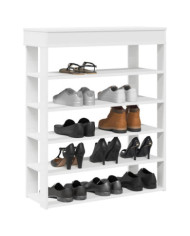 Étagère à chaussures blanc 80x30x98 cm bois d'ingénierie | Mobilier & Déco