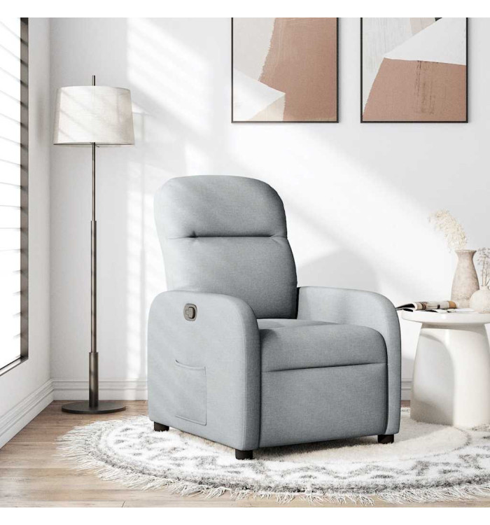 Fauteuil inclinable Gris clair Tissu | Mobilier & Déco