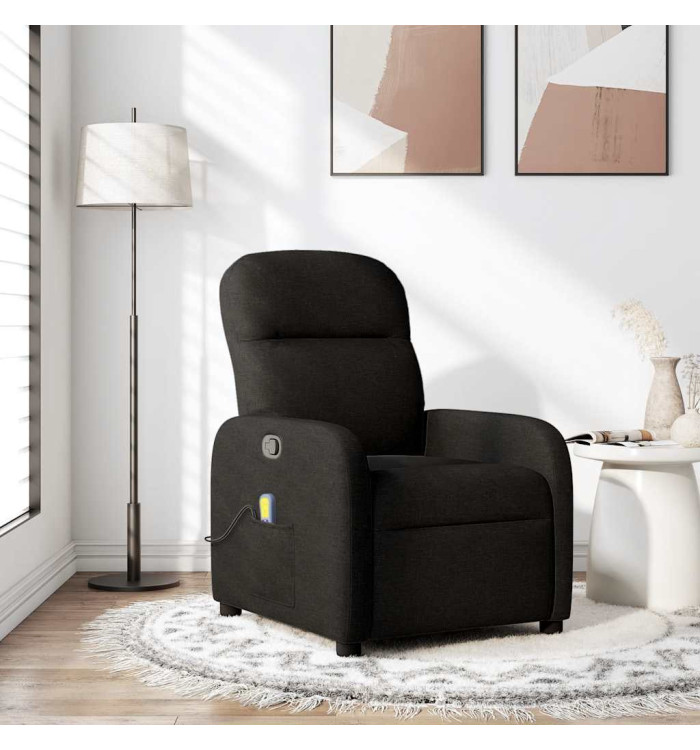 Fauteuil de massage inclinable Noir Tissu | Mobilier & Déco