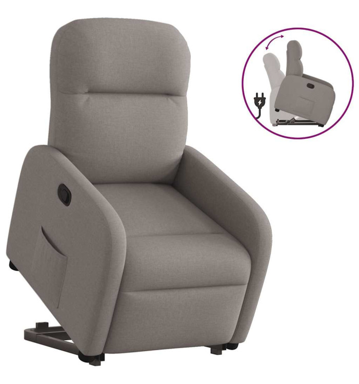 Fauteuil inclinable taupe tissu | Mobilier & Déco