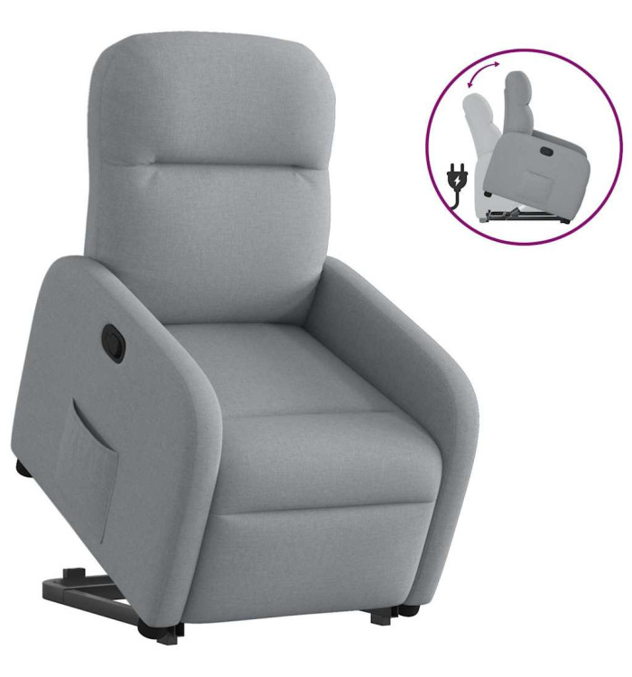 Fauteuil inclinable Gris clair Tissu | Mobilier & Déco