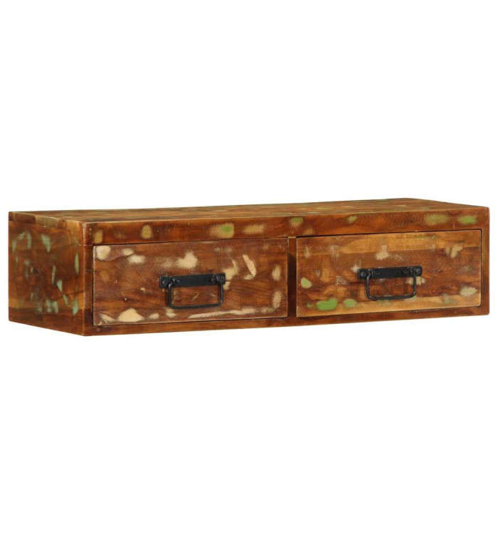  Meuble TV mural 80x30x19 cm bois massif de récupération | Mobilier & Déco