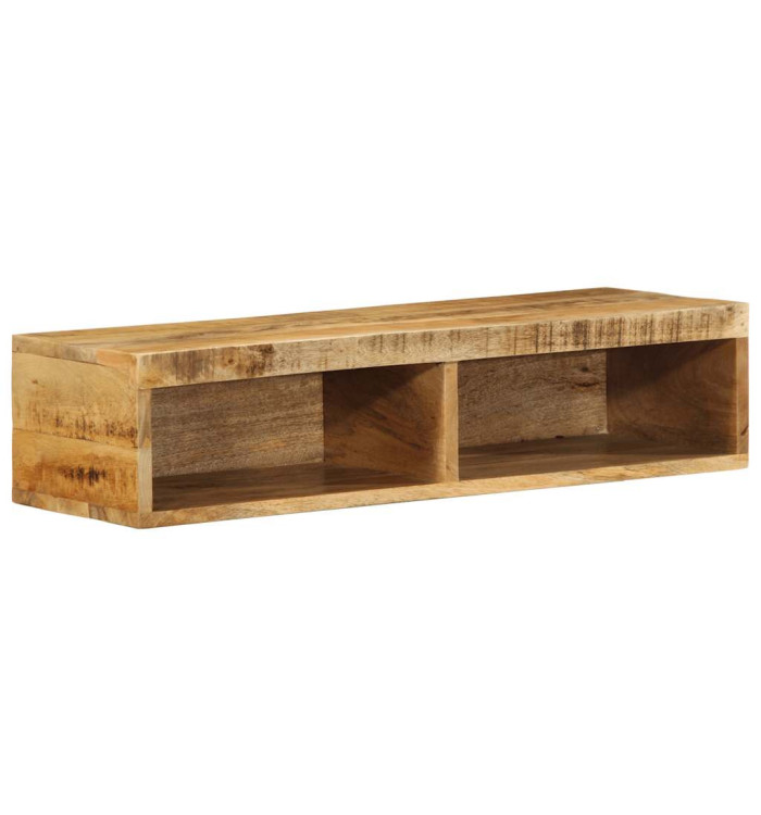  Meuble TV mural 80x30x19 cm bois massif de manguier brut | Mobilier & Déco