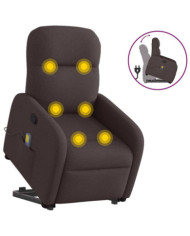 Fauteuil inclinable de massage Marron foncé Tissu | Mobilier & Déco