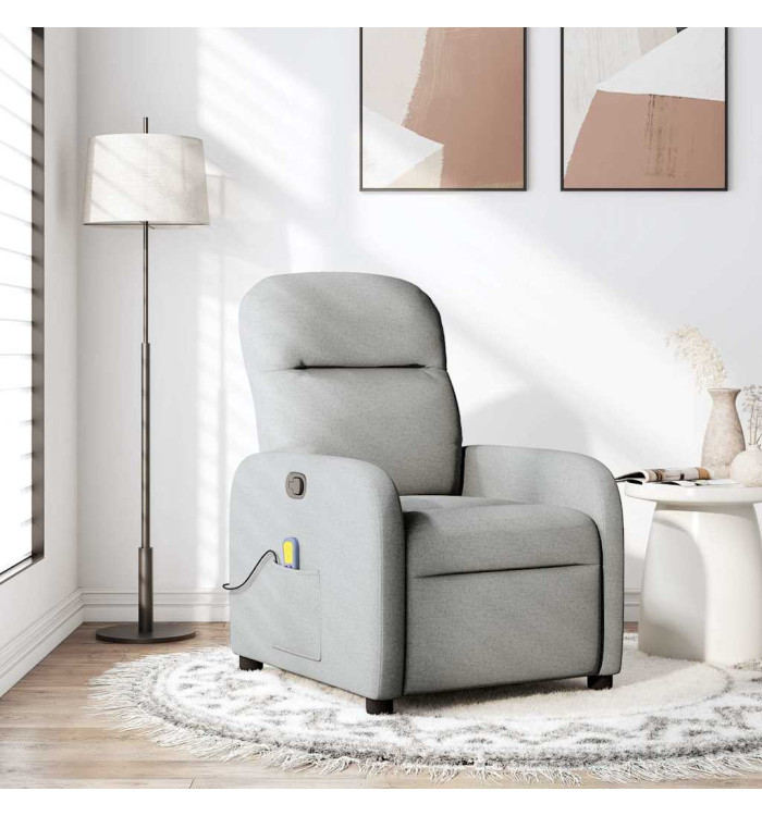 Fauteuil de massage inclinable gris nuage tissu | Mobilier & Déco