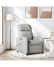 Fauteuil de massage inclinable gris nuage tissu | Mobilier & Déco