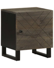Table de chevet noir 40x33x46 cm bois de manguier solide | Mobilier & Déco