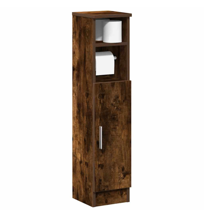 Meuble de salle de bain avec porte-rouleau chêne fumé | Mobilier & Déco