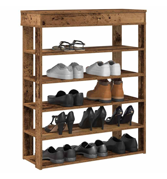 Étagère à chaussures vieux bois 80x30x98 cm bois d'ingénierie | Mobilier & Déco