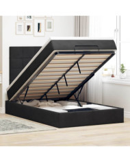 Cadre de lit ottoman avec matelas noir 120x190 cm velours | Mobilier & Déco