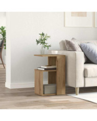 Table d'appoint chêne artisanal 36x30x56 cm bois d'ingénierie | Mobilier & Déco