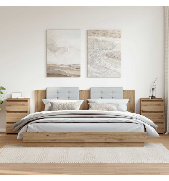Tables de chevet 2 pcs chêne artisanal bois d'ingénierie | Mobilier & Déco
