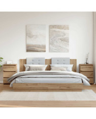 Tables de chevet 2 pcs chêne artisanal bois d'ingénierie | Mobilier & Déco