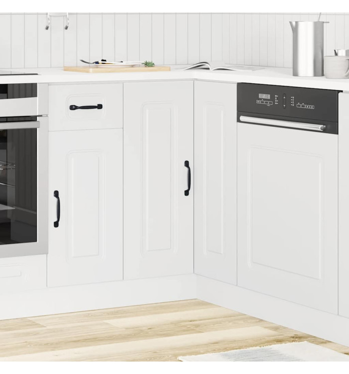 Armoire d'angle de cuisine Kalmar blanc bois d'ingénierie | Mobilier & Déco
