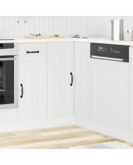 Armoire d'angle de cuisine Kalmar blanc bois d'ingénierie | Mobilier & Déco